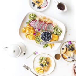Free pancakes and fruits image