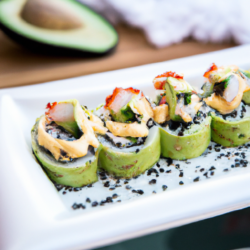 Great Delicious Crab & Avocado Roll with Creamy Caviar Sauce