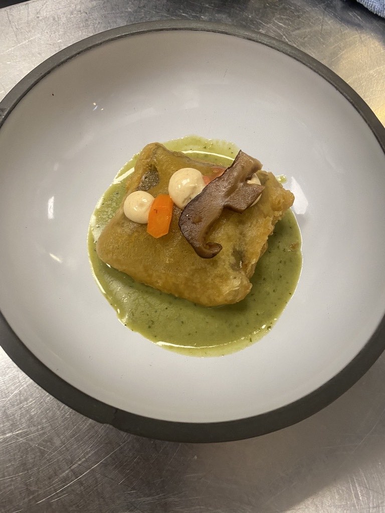 Battered Codfish With Green Curry Sauce A Great Flavour
